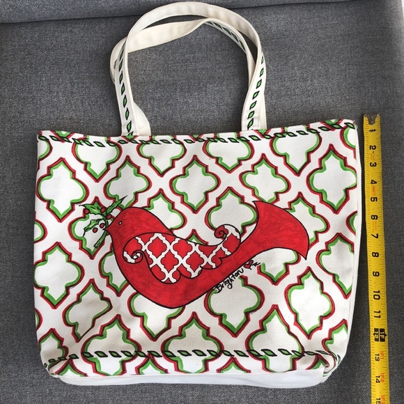 Like new! - BRIGHTON Christmas Love & Joy Double Sided Canvas Tote Bag - Picture 12 of 13